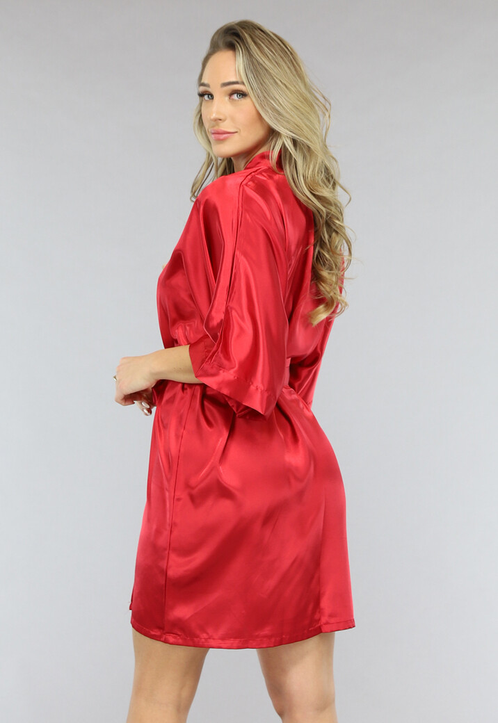 Shiny Rode Satin Kimono