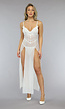 Lange Witte Slipdress Set van Mesh