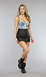 Denim Voorgevormde Bustier Top met Afneembare Bandjes