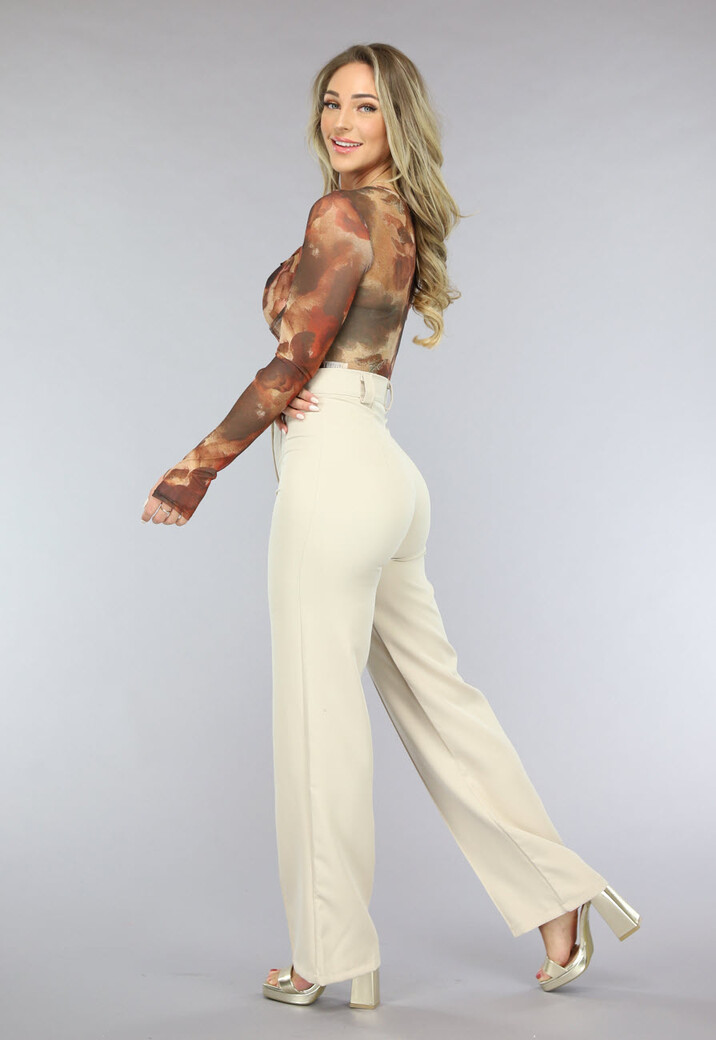 Longsleeve Korset Bodysuit met Renaissance Print