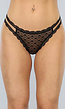 Zwarte Kanten Comfort Brazilian Slip met Hartjes
