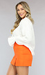 Oranje Aansluitende Skort met Split