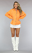 Oranje Denim Blouse met Zakken