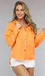 Oranje Denim Blouse met Zakken