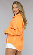 Oranje Denim Blouse met Zakken