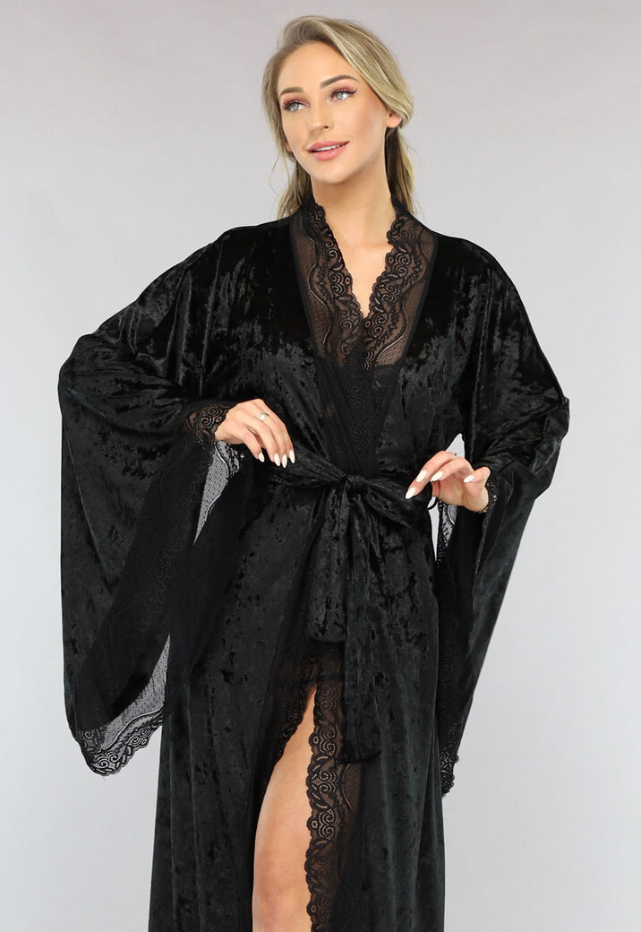 Lange Zwarte Kamerjas van Velours de Panne