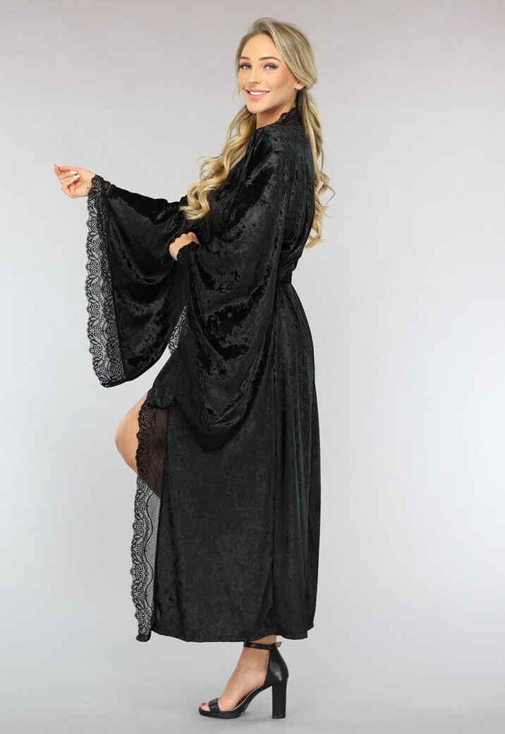 Lange Zwarte Kamerjas van Velours de Panne