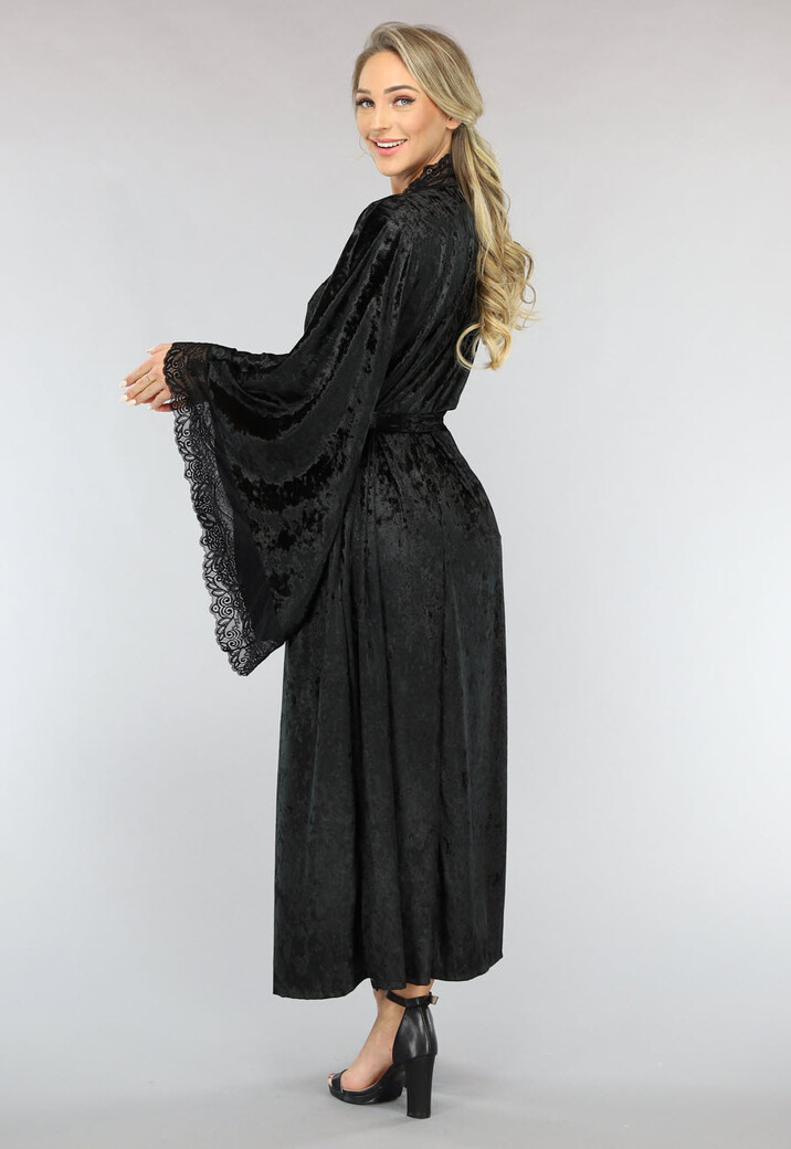 Lange Zwarte Kamerjas van Velours de Panne