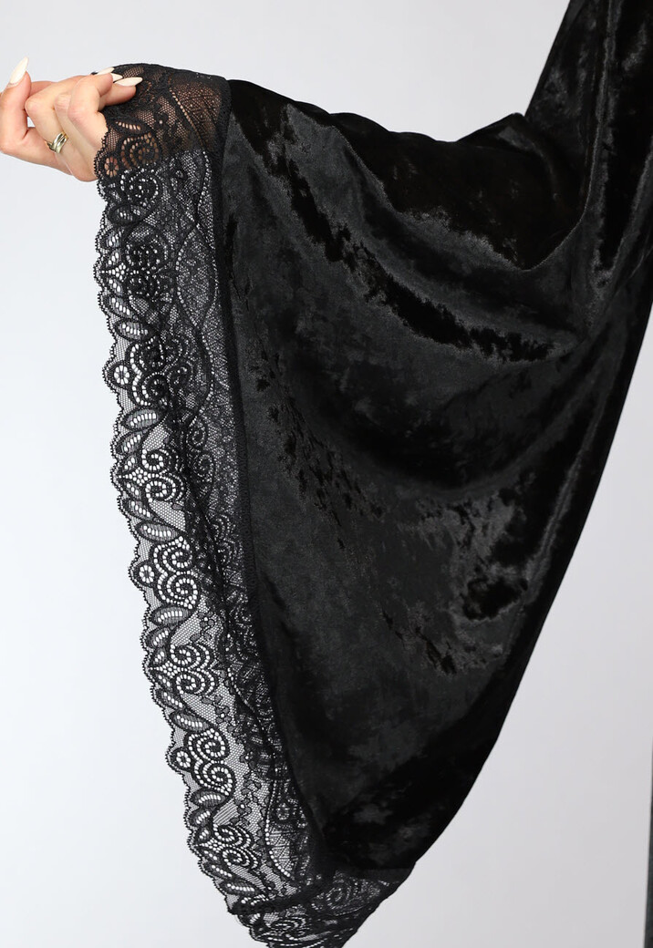 Lange Zwarte Kamerjas van Velours de Panne