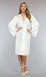 Classy Witte Satijnen Kamerjas met Kanten Afwerking