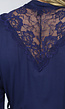 Elastische Navy Kimono met Kanten Rug
