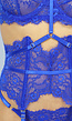 Kobalt Blauwe Intieme Kanten Lingerie Set met Strappy Details