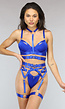 Royaal Blauwe Bandage Lingerie Set