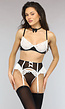 Zwart/Wit Lingerie Setje met Bunny Staart