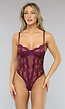 Aubergine Kanten Lingerie Body