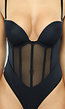 Zwarte Korset Body met Spaghettibandjes