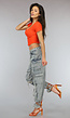 Oranje Top met Korsetdetail