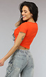 Oranje Top met Korsetdetail
