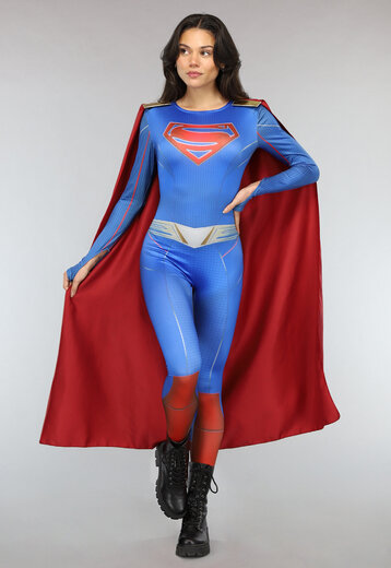 NEW3101 Lang Superman Kostuum met Cape