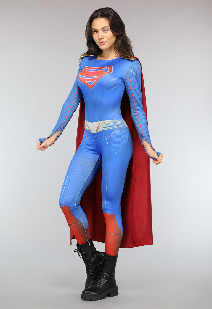 Lang Superwoman Kostuum met Cape
