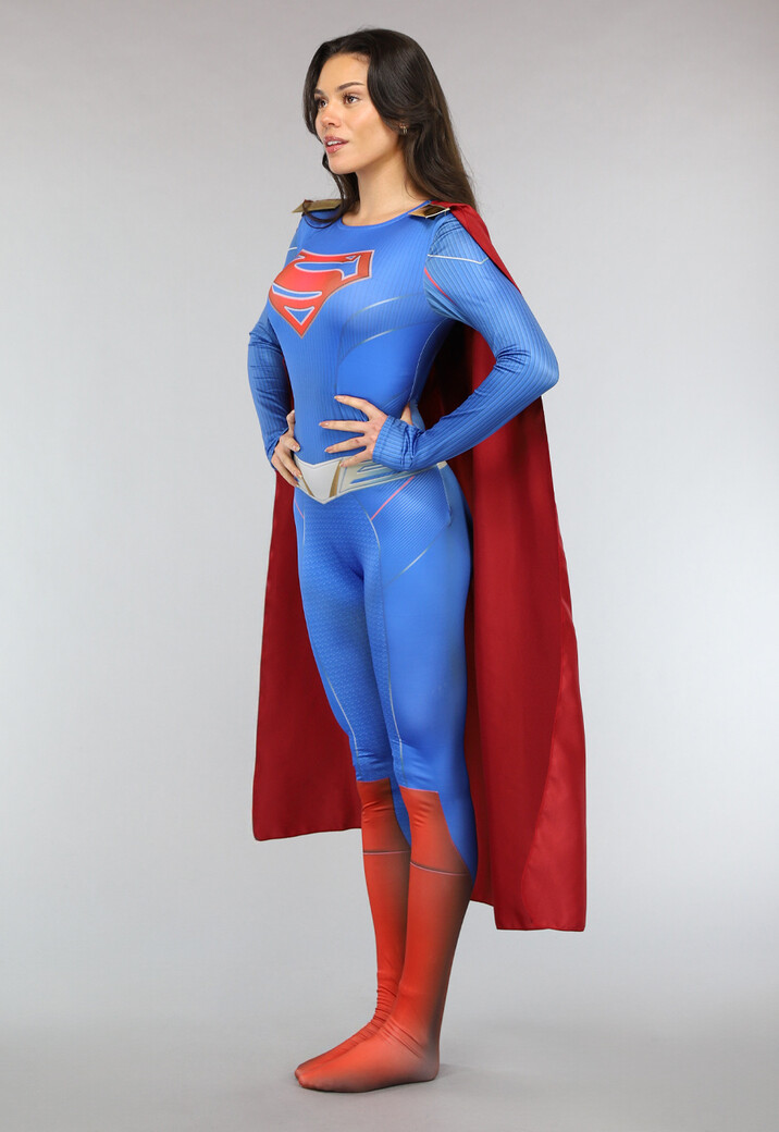 Lang Superwoman Kostuum met Cape