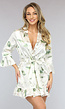 Satin Bloemen Kimono met Ruches