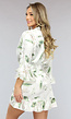 Satin Bloemen Kimono met Ruches