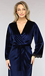 Velvet Kimono in Navy met Kant