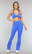 Blauwe Stretch Sportset met Scrunch