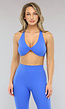 Blauwe Stretch Sportset met Scrunch