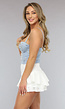 Jeans Bustier met Parels en Glitter Steentjes