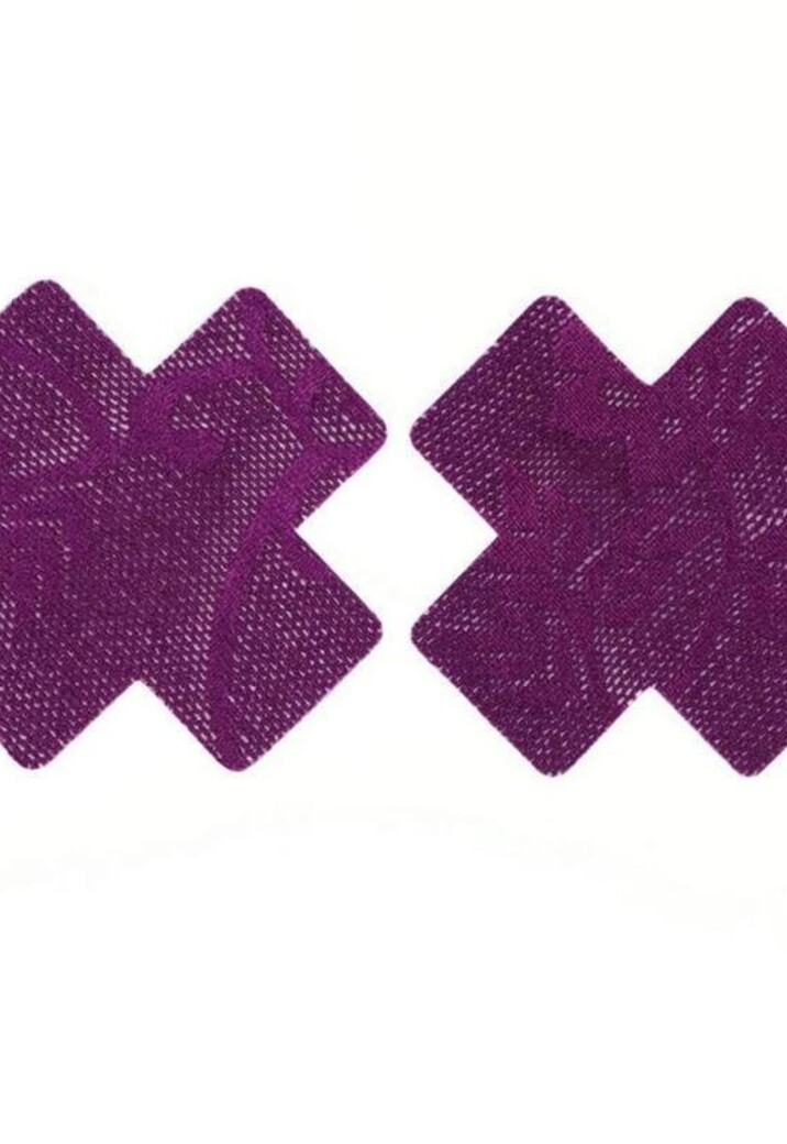 Kruis Tepelcovers van Aubergine Kant