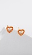 Oranje Glitter Hartjes Oorbellen