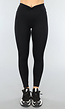 Zwarte Sportlegging met Overslag Taille