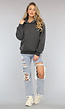 Basic Hoodie met Teddy Voering in Antraciet