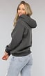 Basic Hoodie met Teddy Voering in Antraciet