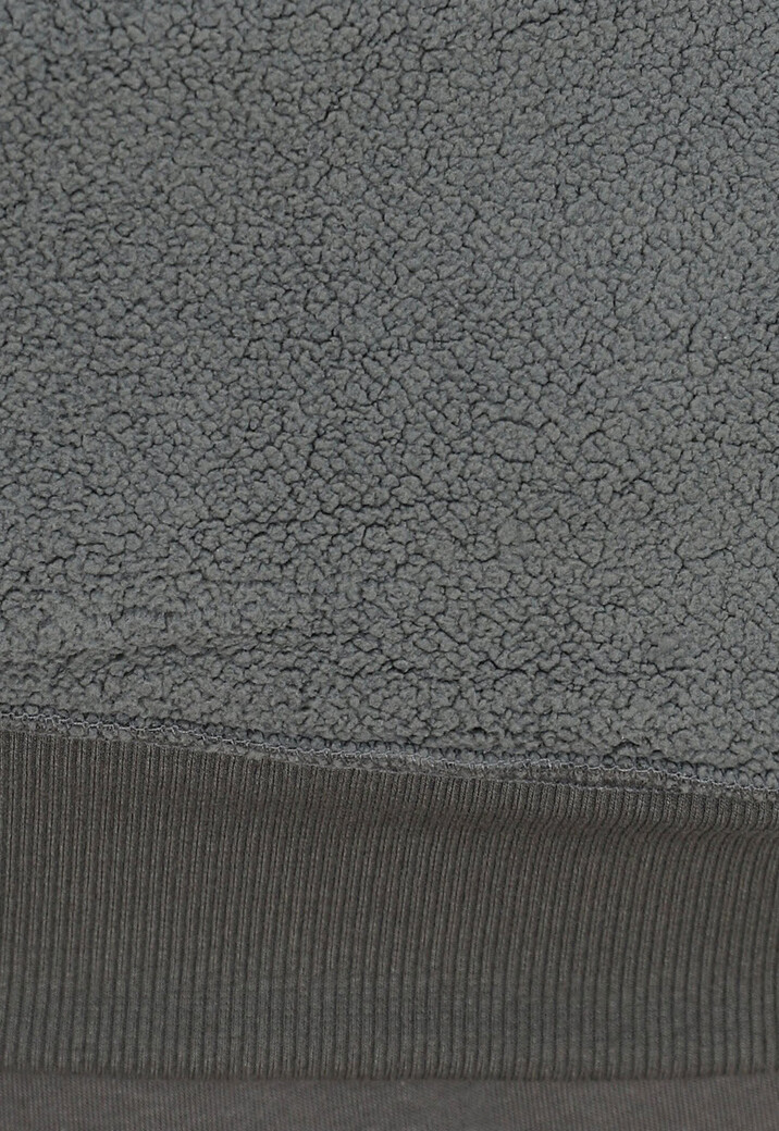 Basic Hoodie met Teddy Voering in Antraciet