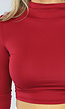 Wijnrode Crop Top met Lange Mouwen