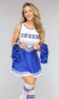 Blauw Cheerleader Kostuum met Hoge Sokken