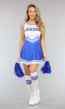 Blauw Cheerleader Kostuum met Hoge Sokken