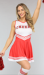 Rood Cheerleader Kostuum met Hoge Sokken