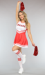 Rood Cheerleader Kostuum met Hoge Sokken