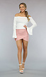 Witte Off Shoulder Top met Flair Mouwen