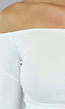 Witte Off Shoulder Top met Flair Mouwen