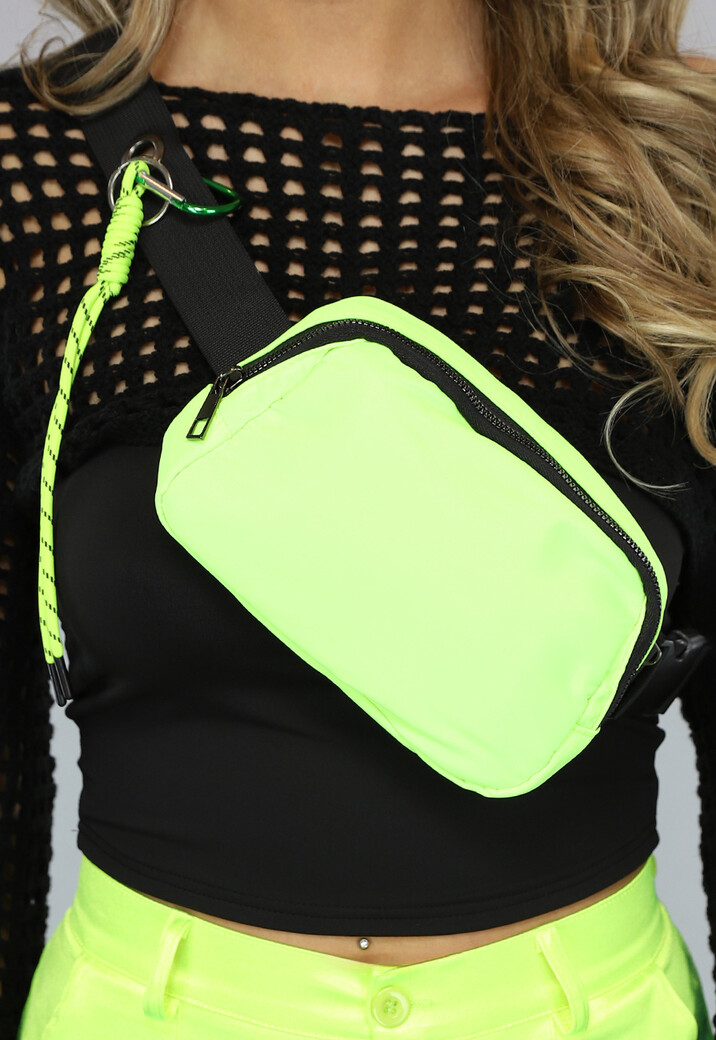 Neon Groene Fanny Pack met Karabijnhaak