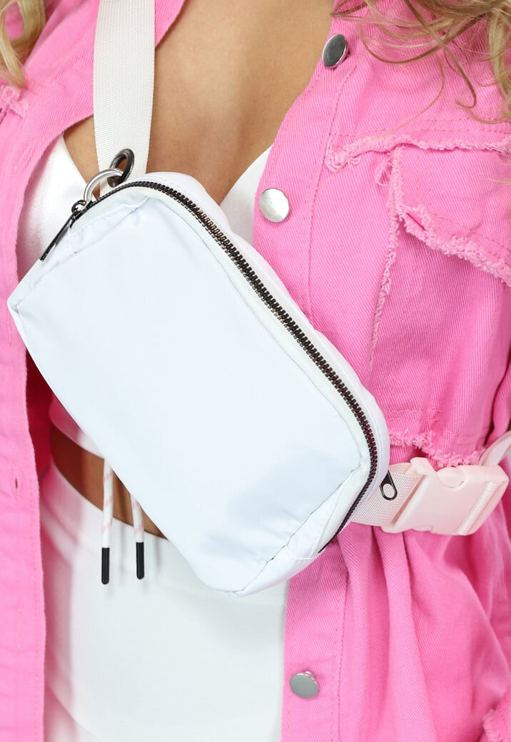 Witte Festival Fanny Pack met Karabijnhaak