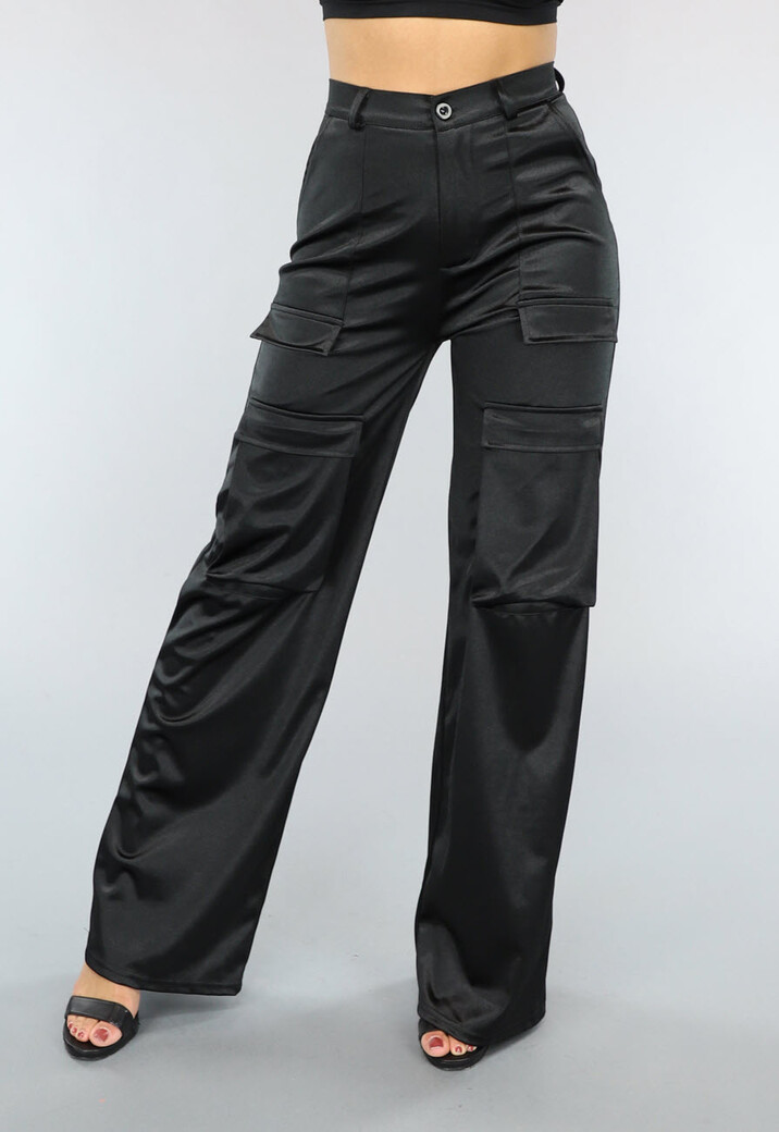 Zwarte Cargo in Satijnen Stof