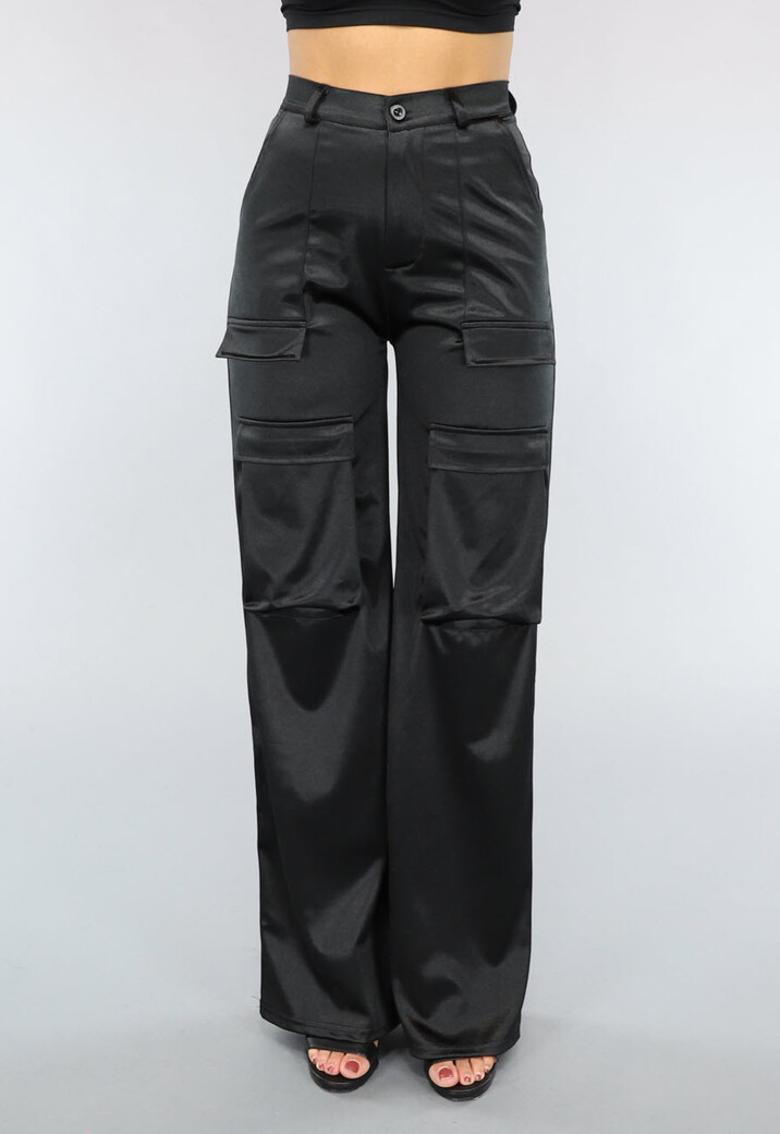 Zwarte Cargo in Satijnen Stof