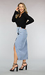 Lange Denim Rok met Split