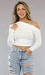 Asymmetrische Stretchy Witte Top